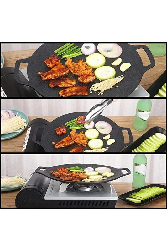 Tigaie grătar piatră medicală 30 cm – antiaderentă & gătit uniform, TL48