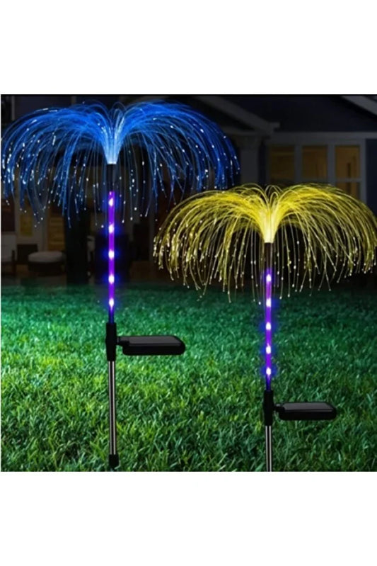 Set 2 lampi solare tip palmier LED RGB – exterior / grădină, schimbare automată culori, TL31