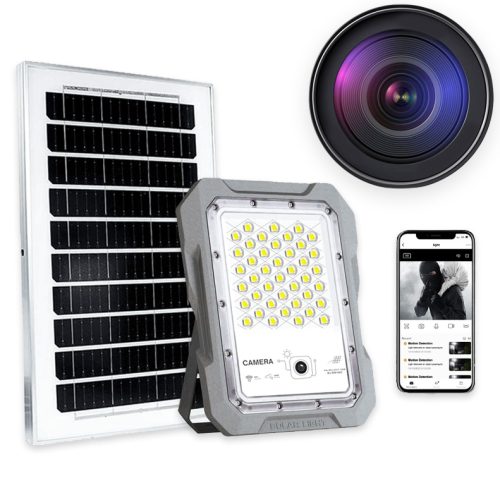 Proiector LED Solar 100W cu Cameră 1440P, Wi‑Fi și Panou Solar,TL61