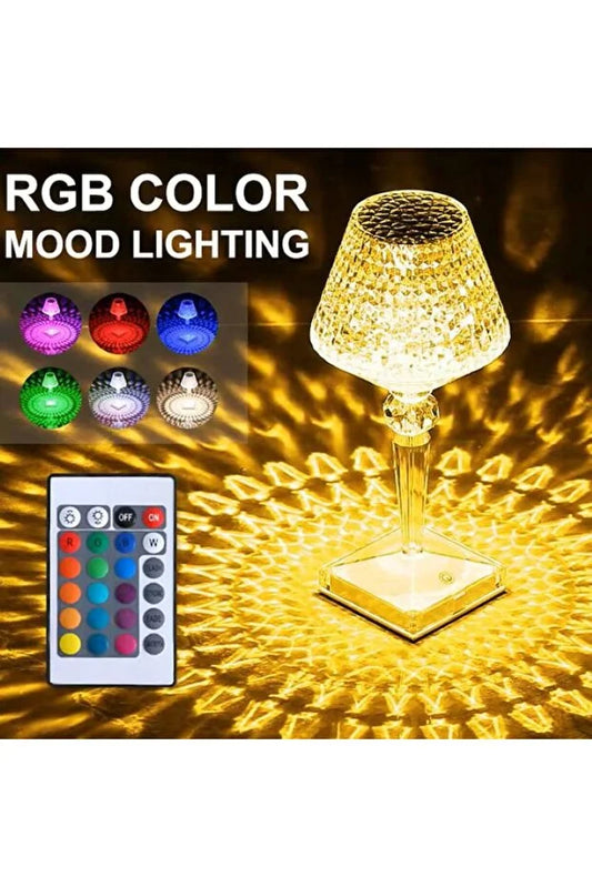 Lampă/Veioză LED RGB 16 culori – reîncărcabilă USB, touch & telecomandă, TL27