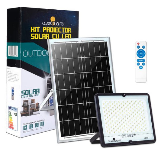 Proiector Solar LED 200W IP67 cu Panou – Iluminare Puternică Fără Curent, TL16