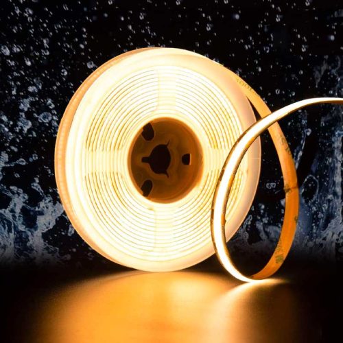 Bandă LED COB 528 LED/m Alb-Cald IP65 Exterior 5m, 12V CRI90+, TL58