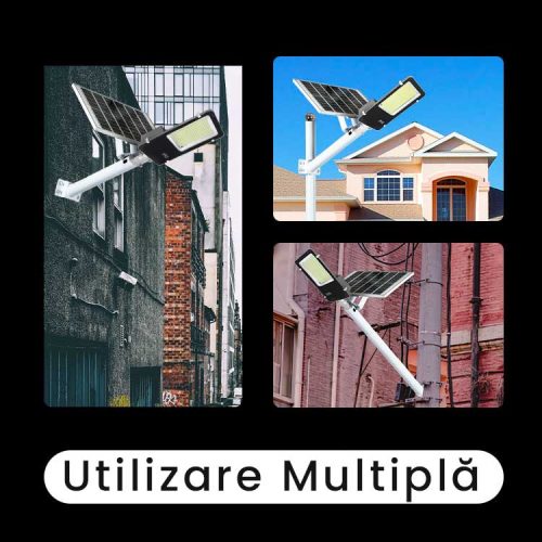 Lampă Solară LED 1000W cu Telecomandă și Accesorii – Alb Neutru 4000K, TL19