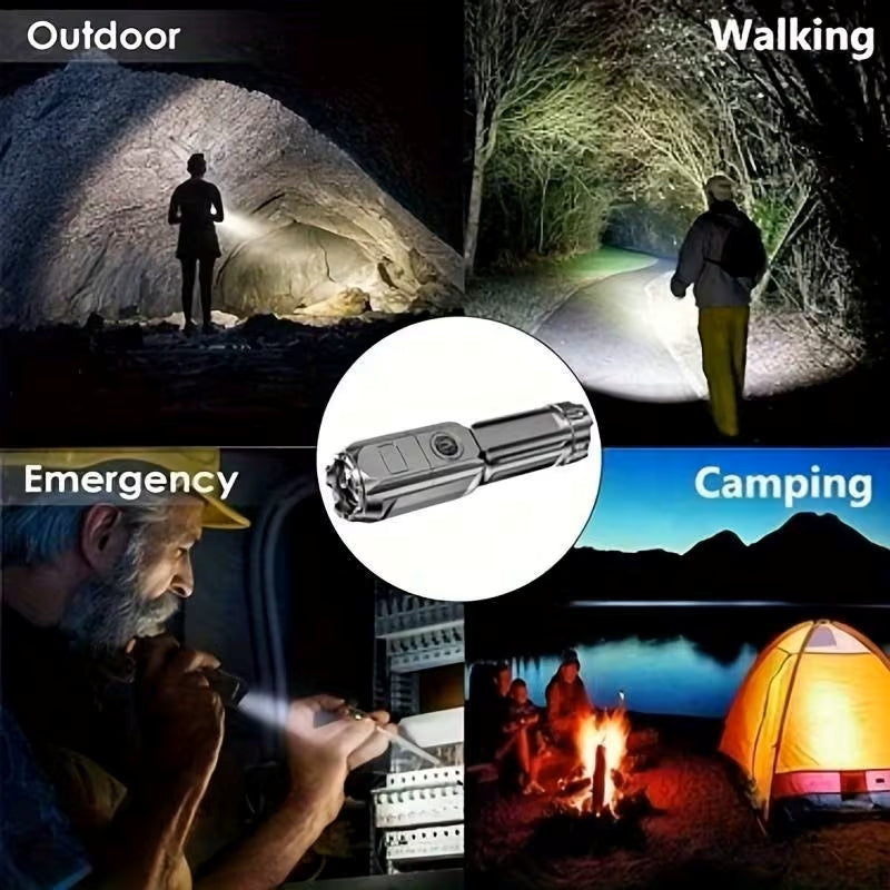 Lanternă LED Reîncărcabilă Puternică – Zoom Ajustabil, 5 Moduri, Waterproof, TL01