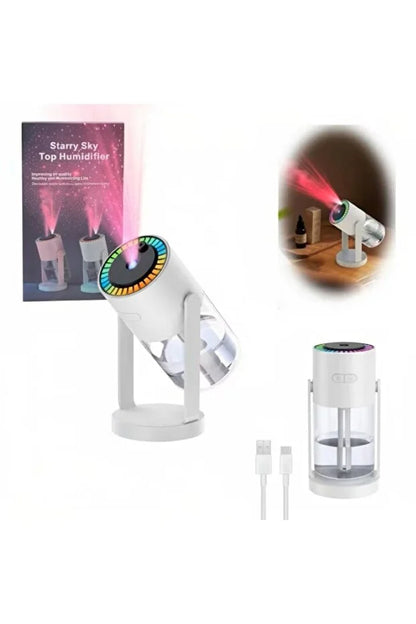 Umidificator portabil 280 ml cu LED RGB, proiector stele și difuzor de arome, TL33