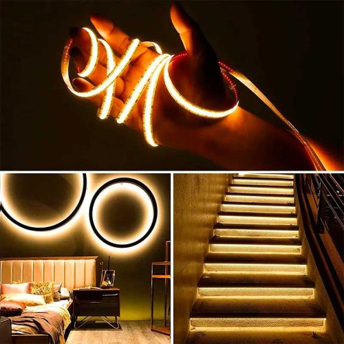 Bandă LED COB 528 LED/m Alb Cald IP20 – Iluminare Uniformă Interior, TL56