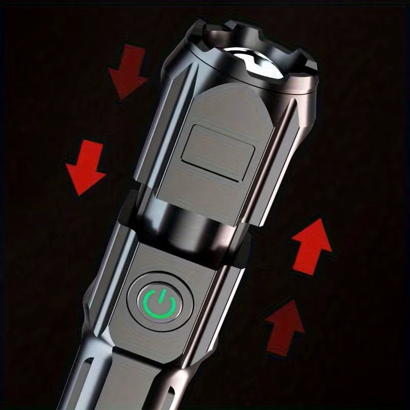 Lanternă LED Reîncărcabilă Puternică – Zoom Ajustabil, 5 Moduri, Waterproof, TL01