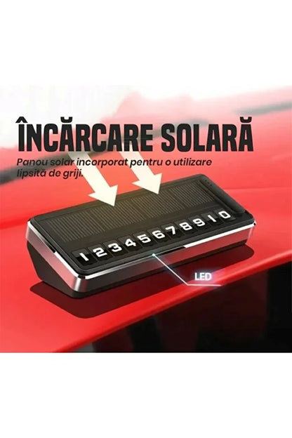 Suport număr telefon auto LED solar – cifre detașabile & fixare adezivă, TL51