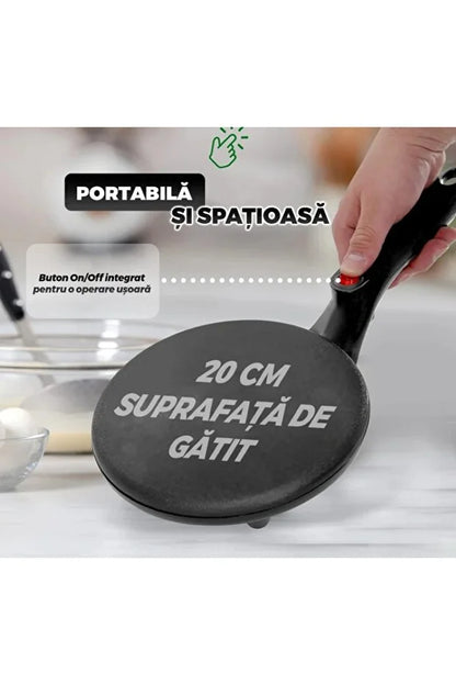 Tigaie electrică pentru clătite, suprafață mare, fără ulei, 110–220V, mâner rezistent, TL28
