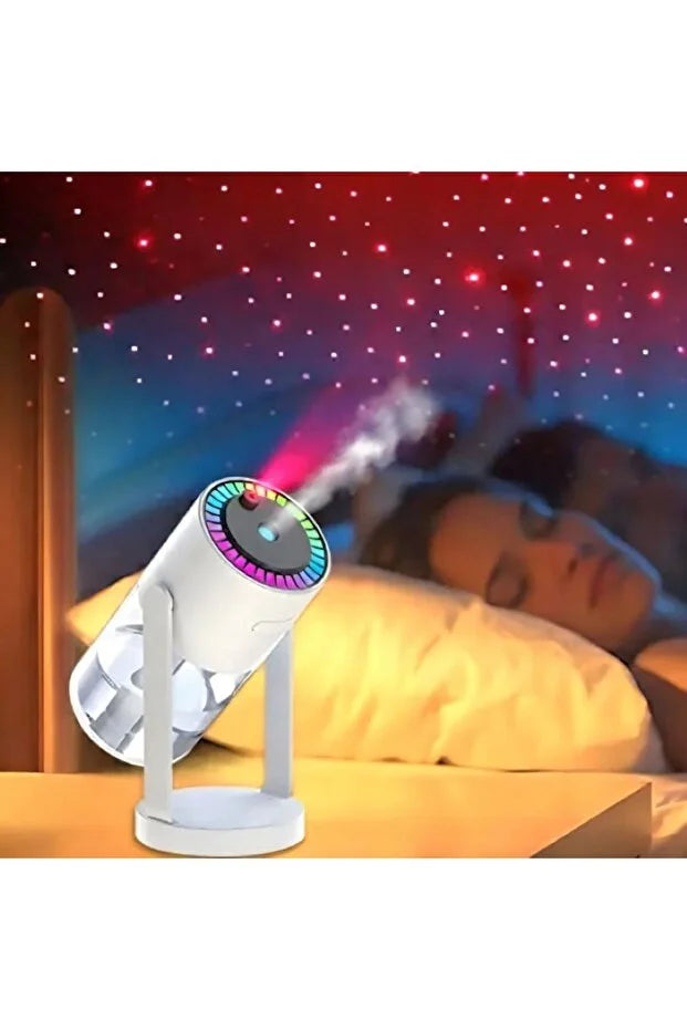 Umidificator portabil 280 ml cu LED RGB, proiector stele și difuzor de arome, TL33