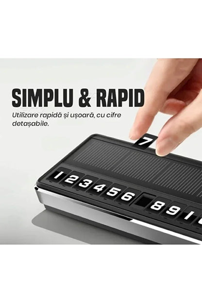 Suport număr telefon auto LED solar – cifre detașabile & fixare adezivă, TL51