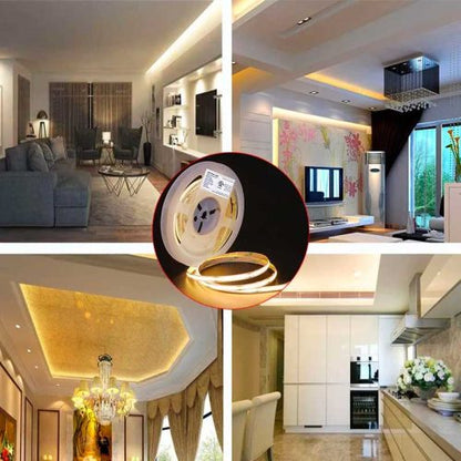 Bandă LED COB 528 LED/m Alb Cald IP20 – Iluminare Uniformă Interior, TL56
