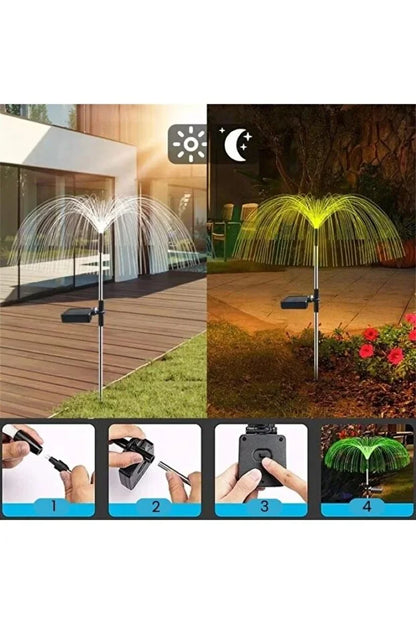 Set 2 lampi solare LED pentru grădină – lumini multicolore IP65, exterior fără cablu, TL32