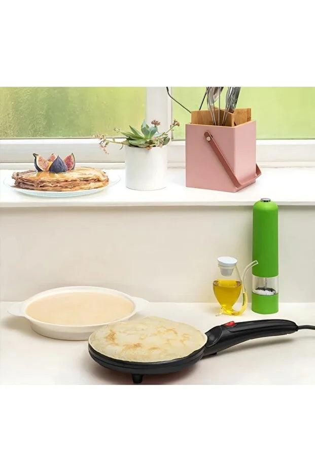 Tigaie electrică pentru clătite, suprafață mare, fără ulei, 110–220V, mâner rezistent, TL28