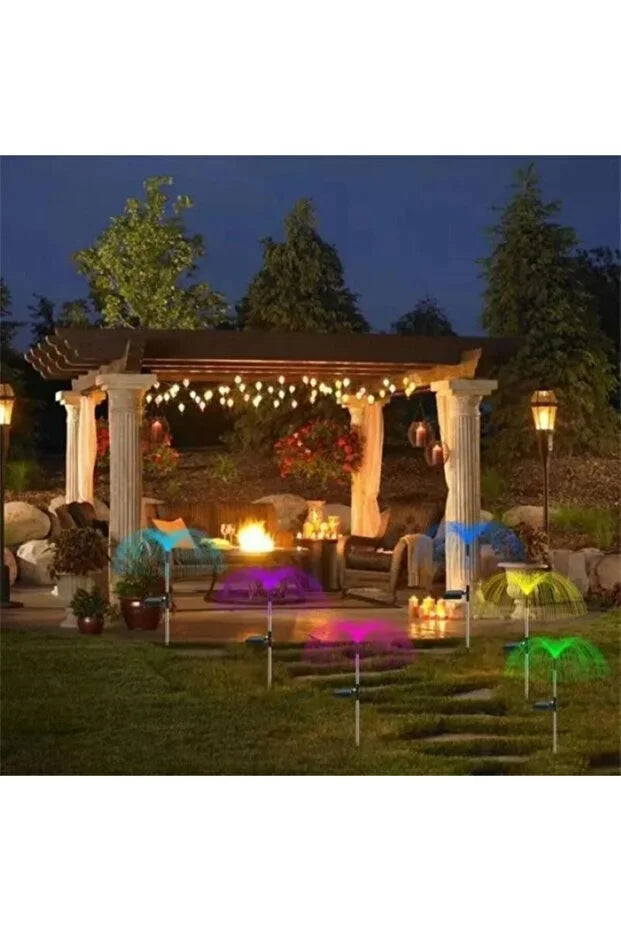 Set 2 lampi solare LED pentru grădină – lumini multicolore IP65, exterior fără cablu, TL32