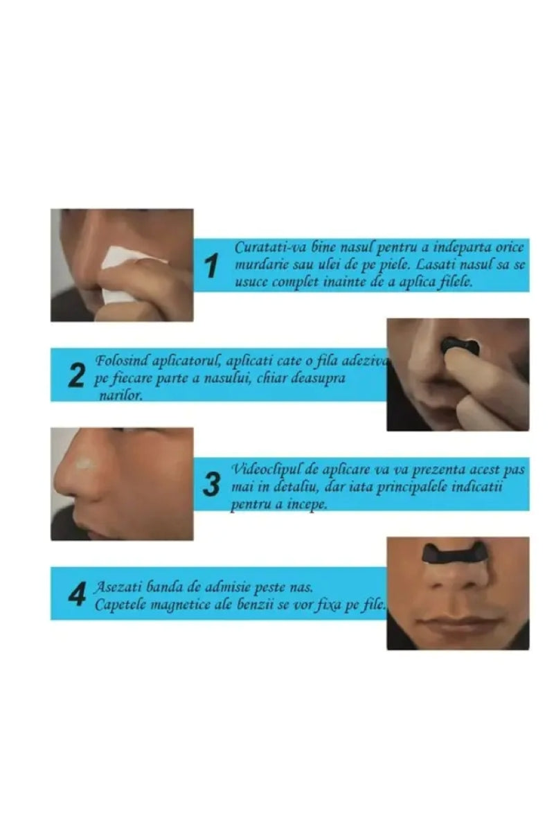 Benzi Nazale Magnetice – Respirație Ușoară & Somn Odihnitor, Anti-Sforăit, TL05