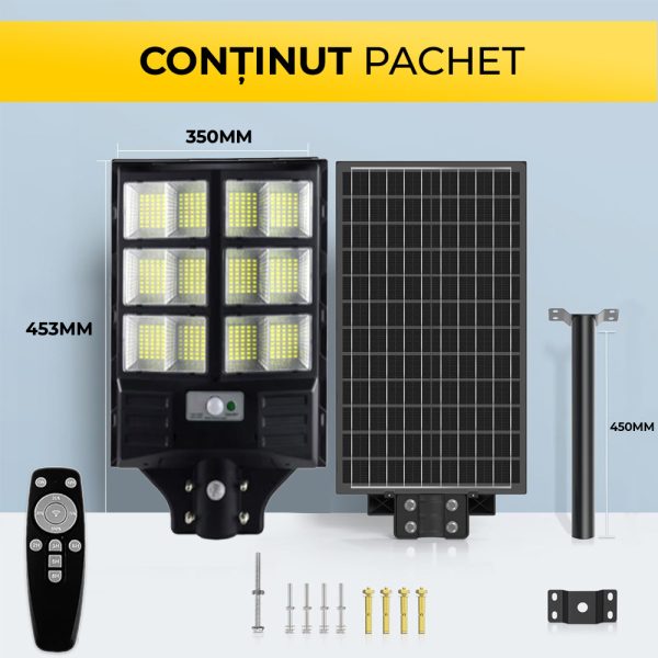 Lampă Solară LED 600W cu Panou Monocristalin – 480 LED + Telecomandă, TL18