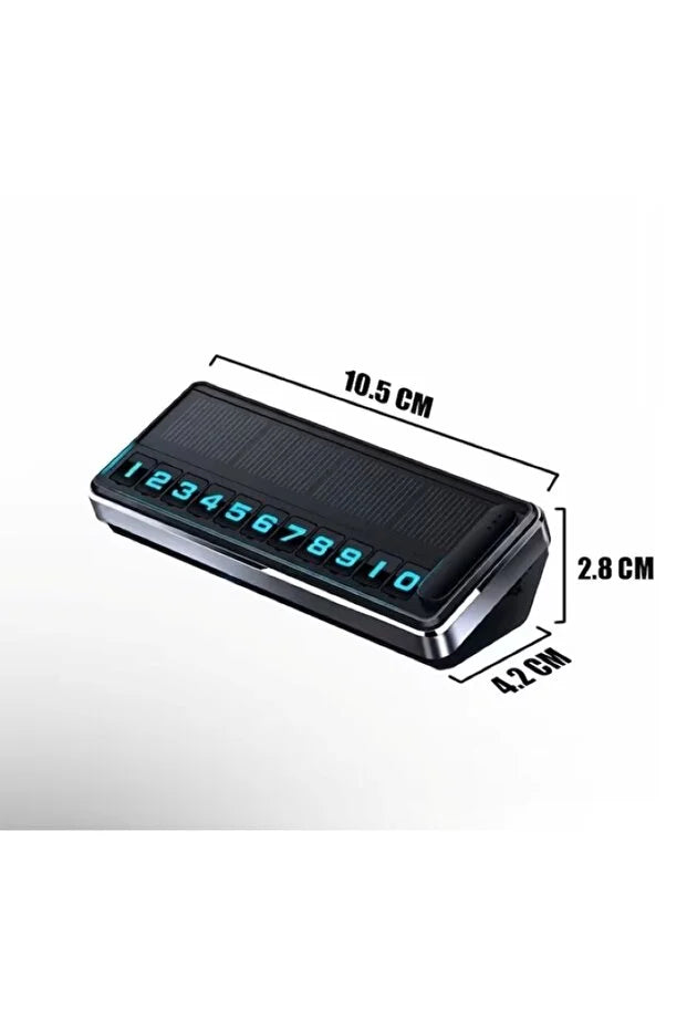 Suport număr telefon auto LED solar – cifre detașabile & fixare adezivă, TL51